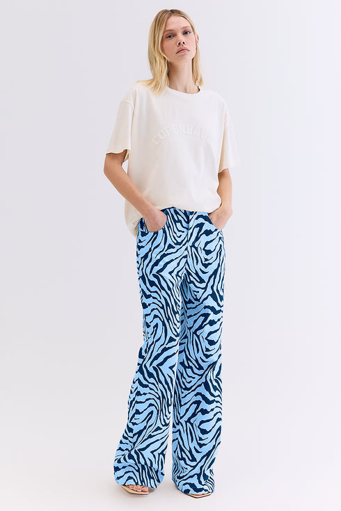 CALCA SARJA ZEBRA MARINHO COM AZUL CLARO